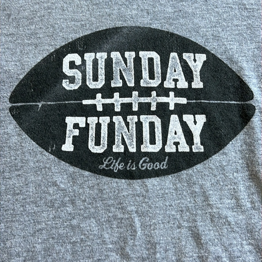 LIFE IS GOOD Sunday Funday Football theme Long Sleeve T-Shirt Top